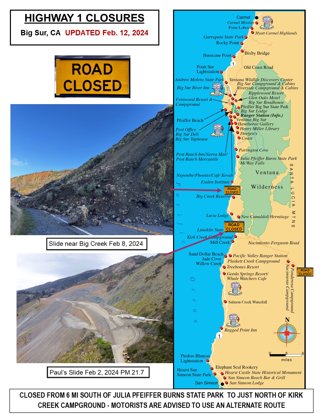 Highway 1 Closures Map 2024 California Gussi Katinka